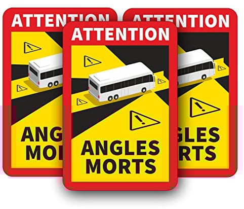 Angles Morts Magnet für Frankreich 3x - Bus Wohnmobil Toter Winkel - mit UV-Schutz wetterfest I hin682