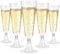 LATERN 50Pcs Plastic Champagne Flutes, 150ml Clear Champagne Glasses Reusable Stemmed Party Wine Cups for Garden Wedding Anniversary Shower Parties (5.5 x 16.5cm)