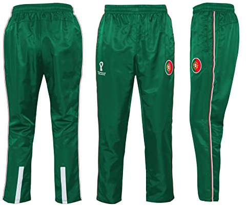 FIFA Official World Cup 2022 Training Football Tracksuit Bottoms, Men's, Portugal, X-Large Green