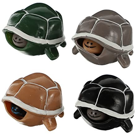 DOITOOL 4Pcs Squeeze Turtle Toy Turtle Shark Model Vorstellungsgefühl Massage Dekompression Spielzeug Sensorisches Spielzeug für Geburtstagsfeier Gunst