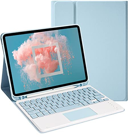 LAMA Smart Keyboard Case with Touchpad for iPad Air 11 (M3 2025 / M2 2024) & iPad Pro 11 (4th/3rd/2nd/1st Gen), Wireless Keyboard Case with Pencil Holder for 10.9 Air 4th/5th Gen, Blue