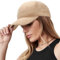 Warme Winter-Baseballkappe, Teddy-Fleece, Lammwolle, Hip-Hop-Kappe für Herren und Damen, Khaki, warmes Teddy-Fleece, M