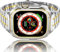 Amznew Bracelet Apple Watch en acier inoxydable avec étui Compatible avec Apple Watch Ultra 49mm, Bracelets iWatch en métal pour hommes, Argent et or