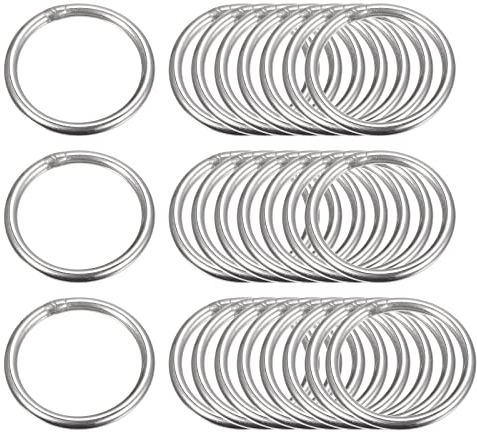 sourcing map 25 Stück O Ringe Edelstahl 304 Metallringe, 30 mm Außendurchm. 3 mm Dicke Geschweißter O-Ring für Befestigung Schrauben Haken Campinggürtel Taschen Paracord Zubehör