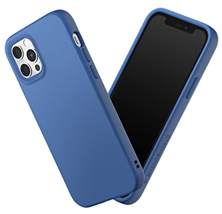 RhinoShield Case kompatibel mit [iPhone 12/12 Pro] | SolidSuit - Stoßdämpfende & schlanke Schutzhülle mit Premium Finish - 3.5 Meter Fallschutz - Austauschbare Kamera-Ringe - Kobaltblau