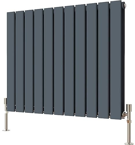Radbliss Radiatore orizzontale a schermo piatto 600x748mm antracite grigio opaco doppio design RAD riscaldamento centralizzato