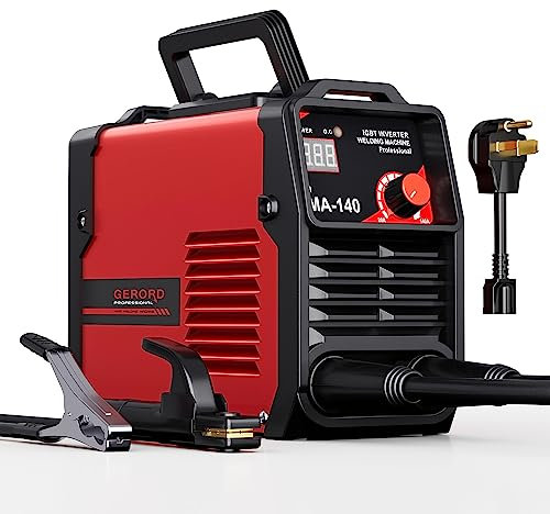 GERORD Portable Stick Welder 110v/220v, 140Amp ARC MMA Welder with Digital Display - Includes Welding Kit, Perfect for DIY and Beginners