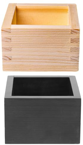 Angoily 2stücke Japanische Sake Becher Holzbox Quadratische Japanische Holzschachtel Für Sake Sushi Traditionelle Japanische Hochwertige Holzbox Für Sake Becher