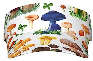 Japanische Malerei Pilz Sonnencreme Visier Kappe Einstellbare Atmungsaktive Sonnenhüte Sport Caps für Strand Outdoor, Schwarz , One size