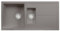 SIA DIAM15GR 1.5 Bowl Grey Composite Reversible Inset Kitchen Sink & Waste, Stain, Scratch & Heat Resistant (up to 300C), Easy to Clean, Comes with Fixing Clips