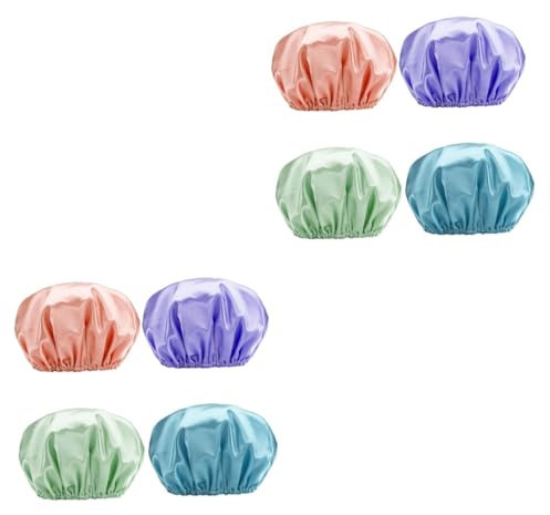FRCOLOR 8piezas Gorro De Ducha Para Mujeres De Caps De Cabello Rosa Verde Púrpura Azul Para Baño y Cuidado Facial Diseño Práctico y Cómodo