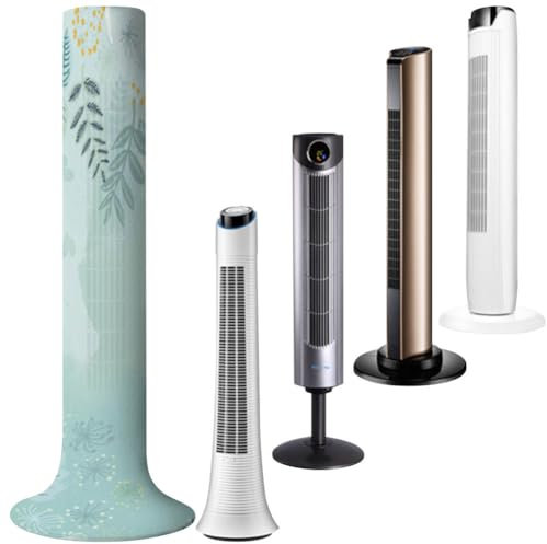 BAOZOON Tower Fan Dust Cover Vertical Fan Dustproof Protective Cover for 37.4-49.2 Inch Tower Fan, Washable Standing Fan Guard Household Floor Fan Sleeve Cover(Green Plants)