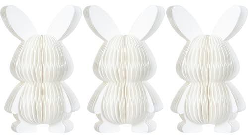 KI Store 3 stuck 12cm weiss Papier Hase Figur Feier Party Deko Geburtstag Kinder Erwachsene weiss Bunny Tisch deko Babyparty