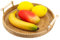 Runde Rattan Serviertablett mit Griffen, handgeflochtenen Korb, Home Decor Organizer Tablett für Frühstück, Tee, Snack, Obst, Kaffee, Lagerung (Natürliche Farbe, 24cm)
