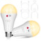 USB Rechargeable Light Bulb, 10W Battery Powered E27 Led Bulbs Button Control Dimmable, 2000mAh Battery Light Bulb with Hook, Non Electric for Emergency Light for Indoor/Outdoor (Warm White)
