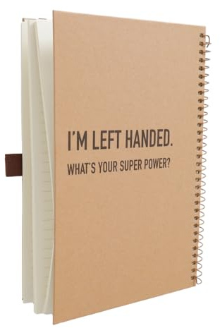 Urby Left Handed Notebooks College Ruled, 160 Pages 1 Subject, Hard Cover, Size 8.5 X 5.7, Ideal Gifts For Left Handed People. (Premium Paper 1 Pack)