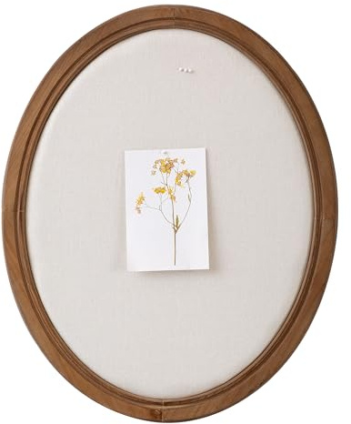 SOFE Pinnwand aus Leinen, oval, gerahmt, einzigartige Stoffpinnwände, 53,3 x 43,2 cm