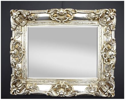 Wandspiegel Rahmenspiegel Barockspiegel Spiegel In Bronz Gold 73x63 cm Renaissance Opulenter Prachtvoller Nostalgie Antik Barock Repro Barockstil Prunk (Silber)