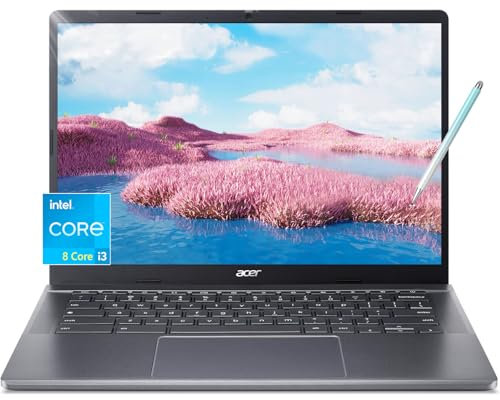 Acer Chromebook Plus 14 Écran tactile Google – Stylet pour écran tactile FHD 14 po – Intel i3-N305 8 cœurs – USB C – Google Chromebook Étudiants School Mini – 2024 (8 Go de RAM | 512 Go de SSD PCIe)