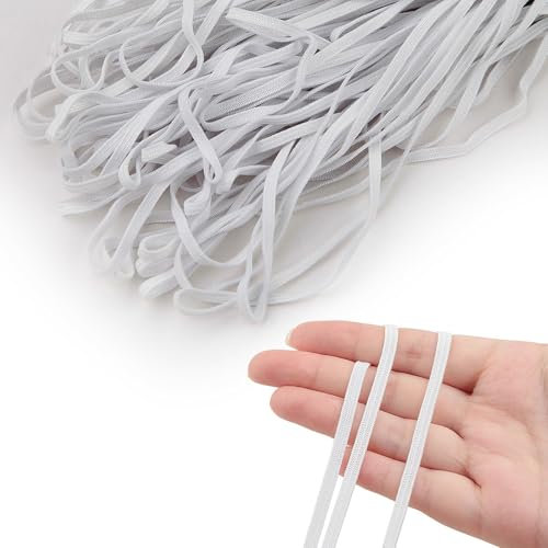 TXXATX Gummiband 3.5 mm Gummiband Elastisches 80 Meter Gummiband Nähen Band Weiß Hosengummi Gummilitze Gummiband Breit für Nähen Haushalt DIY Handwerk Stoffe Zum Nahen Masken Bekleidung