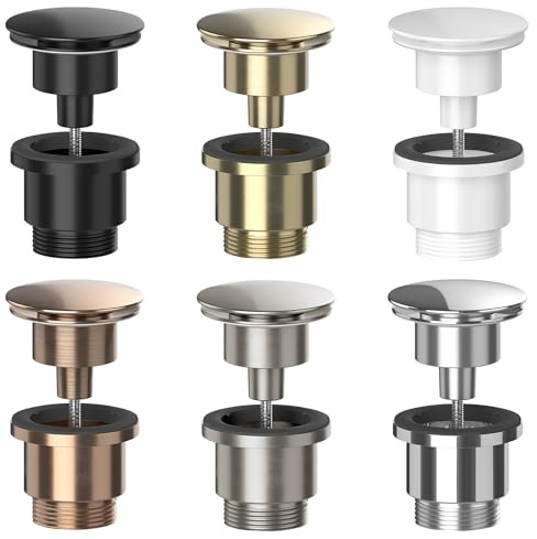 The Home Store Universal Basin Sink Waste Solid Brass Leak Proof Slotted Un-slotted Compatible Eco-Friendly (Brushed Brass)
