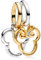 MSPOVOF Zweifarbiger Mauskopf Charm, S925 Sterling Silber Bead, für Armbänder und Halsketten, für Frauen Schmuck Geschenk