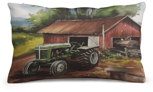 GHENBLT Kissenbezüge mit Traktor auf dem Bauernhof, dekorative Kissenbezüge, Sofakissenbezüge, 20,3 x 30,5 cm