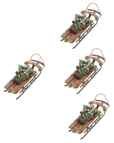 Lurrose 4 Stück Weihnachtsschlittendekorationen Diy Schlittendekoration Weihnachtliche Schlittendekoration Weihnachts-hüpfburgen Weihnachtshandwerksverzierungen Schneespray Fliegen Stoff