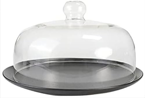 Cubierta para Placa de microondas de Vidrio de borosilicato Alto con Cubierta a Prueba de Salpicaduras de Aceite para el hogar para Alimentos para cúpula de pastelClear,25cm