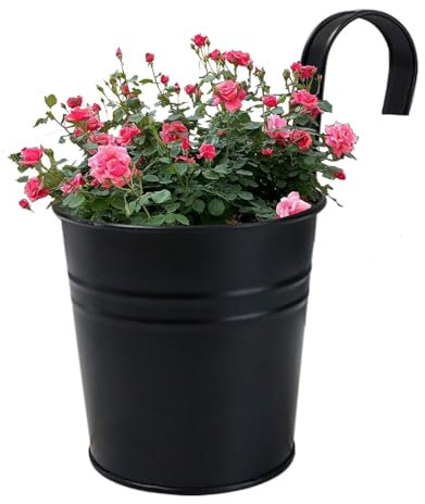 Générique Vasi da fiori pendenti, ur di recinzione, vasi da appendere con ganci staccabili, decorazione per la casa robusta, accessori per la ringhiera, la recinzione, il balcone