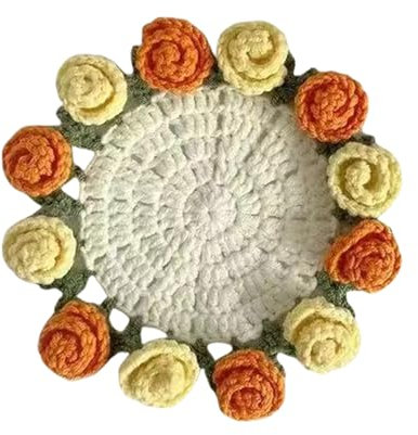 Uqezagpa Crochet Kits Flower Coasters Crochet Kits Rose Bouquet Coasters Crochet Starter Kits Crochet Coasters Kits