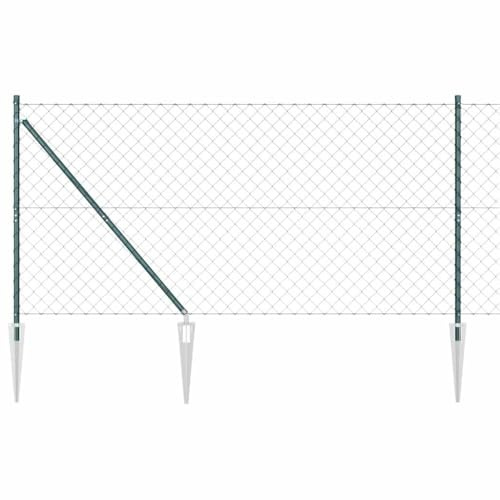vidaXL Chain Link Fence with 7 Spike Posts 1.4x10m Galvanized Steel