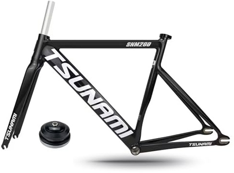 DHNCBGFZ 700C Fixie-Rahmenset 52 cm 55 cm Aluminiumlegierung Rennrad-Bahnrahmen C-Bremse Schnellspanner BSA BB68 Mm(52CM)