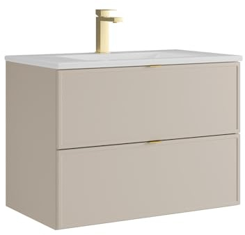 Vente-unique - Einzelwaschtisch Ondil -L 80cm x B 45cm x H 60cm- MDF - beige