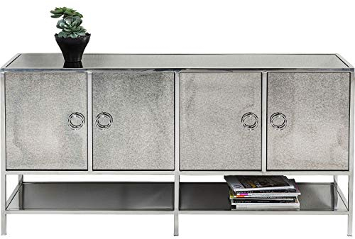 Kare Design Sideboard Moonscape, silbernes Sideboard, glas Sideboard, modernes Sideboard, (H/B/T) 80x155,5x42cm