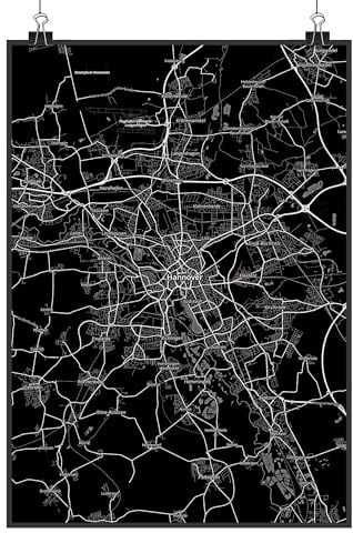Mr. & Mrs. Panda Bild Hannover DIN A3 - Geschenk, drucke, Stadt, Plakat, wanddeko, Dorf Karte Landkarte Map Stadtplan, Kunstdruck, poster