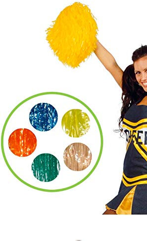 FIESTAS GUIRCA Coppia pon pon in plastica per cheerleaders (Bianco)