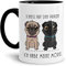 Tassendruck Mops-Tasse mit Spruch Scheiss auf den Prinzen ich Habe Meine Möpse/Hund/Tier/Pug/Cup/Mug/Innen & Henkel Schwarz