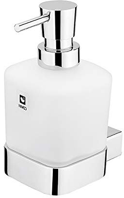 KIBO Premium Seifenspender Wandmontage für das Badezimmer - Wandseifenspender Glass – Metallpumpe - Hochwertiger und Moderner Soap Dispenser Seifenhalterung- Für mehr Stil im Bad- Flüssigseifen-Spende