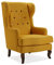 Versa Botones Sessel für Wohnzimmer, Schlafzimmer oder Esszimmer, bequemer und Anderer Sessel, mit Armlehnen, Maßnahmen (H x L x B) 103 x 62 x 68 cm, Baumwolle und Holz, Farbe: Gelb