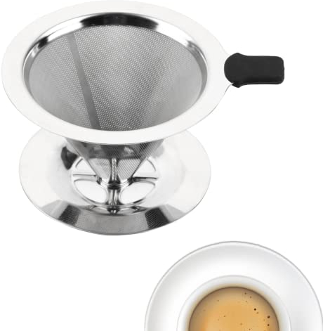 Kaffeefilter aus Edelstahl, Haofy Wiederverwendbare Kaffeetropfer Papierloser Kaffee übergießen Tropfer zur Herstellung von manuellem Kaffee, 1-2 Tasse