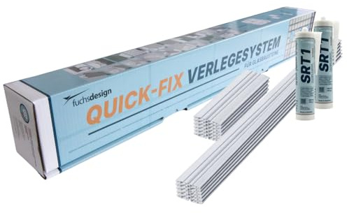 QUICK-FIX Verlegesystem für 40 Glassteine (19x19x8 cm) für den Außenbereich geeignet - Glasbausteine schnell und einfach verlegen