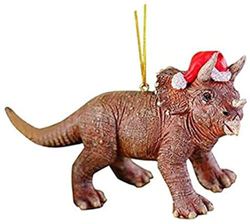 Adornos de dinosaurio de Navidad para colgar artesanías, divertidos adornos colgantes de árbol de Navidad en 3D, para interiores y exteriores, puertas de pared, decoración de Navidad y hogar (D)
