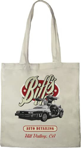 RETOUR VERS LE FUTUR TOTE BAG BIFF'S AUTO DETAILING», REFERENCE : BWBAFUDBB006, ECRU, 38 X 40 CM