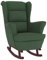 vidaXL Schaukelstuhl mit Massivholz-Gummibeinen Relaxstuhl Schaukelsessel Schwingsessel Relaxsessel Schwingstuhl Polstersessel Sessel Dunkelgrün Samt