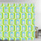 Batmerry Rideau de Douche carré rétro des années 70, Motif Vagues en Bleu et Vert, en Tissu imperméable pour Salle de Bain avec 182,9 x 182,9 cm.