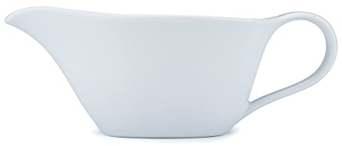 Heartland Home Porcelain Gravy Boat with Large Pour and Fewer Drips. Large White Gravy Boat, 16floz.