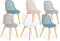 IDMarket - Set mit 6 Stühlen Mandy Mix Color Pastell Rosa, Weiß, Hellgrau, 2 x Blau x 2