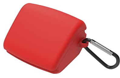 Geekria Funda de silicona compatible con Audio-Technica ATH-TWX9 True Wireless Earbuds, funda de piel para auriculares, funda protectora con gancho para llavero, puerto de carga accesible (rojo)