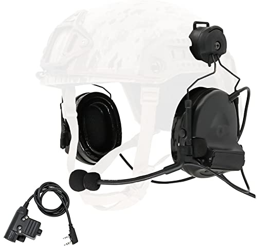 Heatangel Tactical Headset with Arc Rail Adapter Protection auditif avec des coussinets d'oreille en gel pour Airsoft Sports